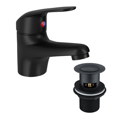 Matt black bathroom - black, basin