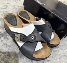 Dr Scholl Womens Waxed Leather Exercise Summer Wedge Sandals Shoes Size UK 5 /38