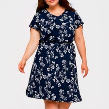 41 Hawthorn Navy Floral Belted