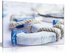 Coastal Blue And White Wooden