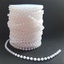 1m White Faux Pearl 6mm Bead Trim Braiding Beads - Dress Making Cake Decorating