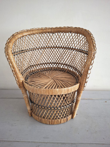 Peacock fan chair wicker boho - wicker,