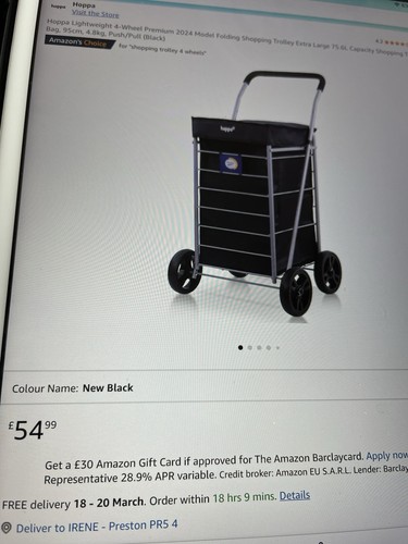 Nearly new shopping trolly - new,