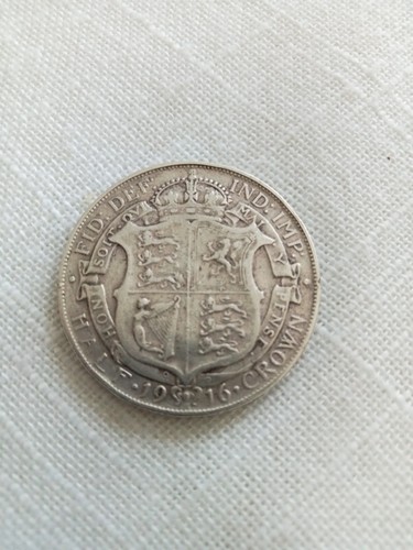 1916 king george half crown - v,