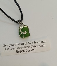 Green Seaglass Wire Wrapped
