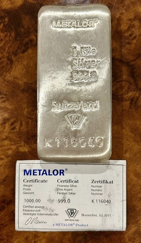 1kg silver bar matalor 999 - 1kg,