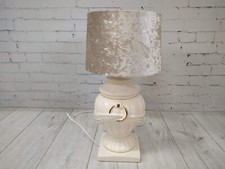 Vintage Large  Table Lamp Light Cream Diamante  Art Deco Ceramic Base + Shade