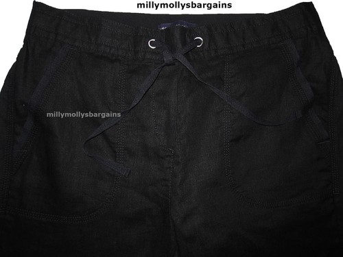 Linen crop black wonens - linen,