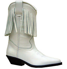 Ladies White Leather Boots