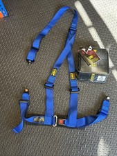 OMP ROAD 3 3 POINTS BLUE SEATBELT Harness Belts Race Racing Rally DA504041
