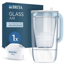 BRITA Glass Water Filter Jug Light Blue 2.5L Including 1x MAXTRA PRO Cartridge