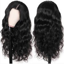 Ladies Black Natural Long Kinky Curly Hair Wigs Women Afro Fluffy Wavy Wig UK