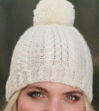 Ladies Cable Bobble Hat With Pom Pom Worsted Weight KNITTING PATTERN