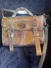 Mulberry silver Crinkled Metallic Leather mini Alexa