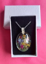  Dried flower necklace resin-