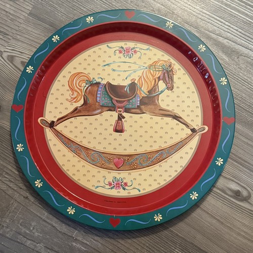 Vintage tin serving - vintage, tray