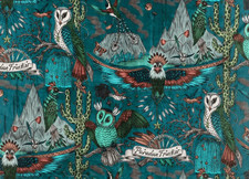 CLARKE & CLARKE BY EMMA SHIPLEY CURTAIN FABRIC Frontier Velvet 1.5 METRES MULTI