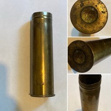 WW2 1940 Brass Shell Case / Trench Art Vase.  Thin. Collectable