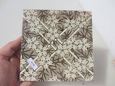 Antique Ceramic Tile Vintage Floral Flower Leaf Art Nouveau Old Crystal Co.