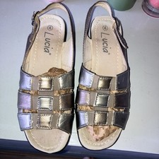 Ladies Lucia gold/rose gold sandals size UK 4