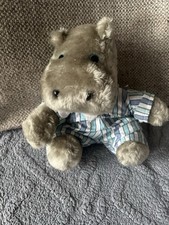 Vintage 1980’s Silent Night Hippo Soft Plush Toy Window Sucker