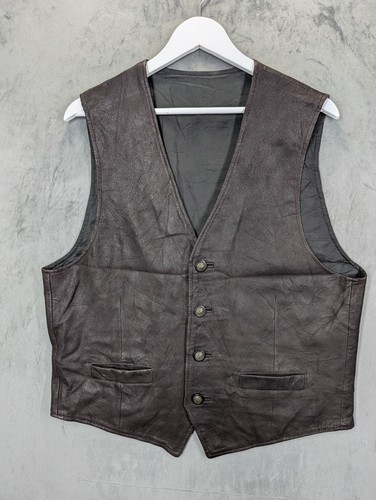 Vintage leather vest size - vintage,