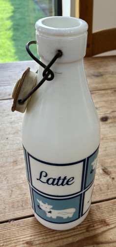 Vintage milk large glass - vintage,