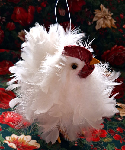 Chicken ornament white - chicken,