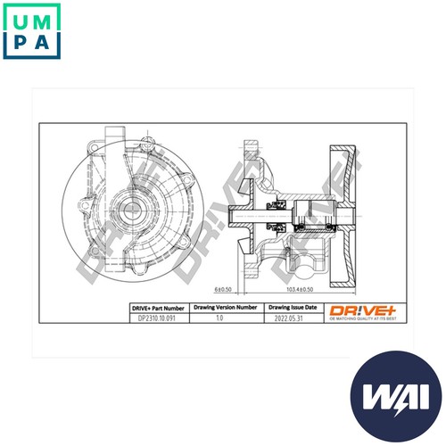 Water pump engine cooling - water,