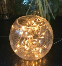 Crackle Glass Light Up Globe with 50 LED Lights – 23cm Christmas Decoration