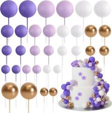 32Pcs 2-4cm Ball Cake Topper DIY Wedding Party Birthday Cake Decor Plugin Accs.