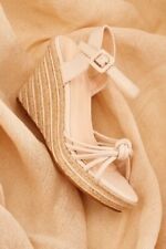NEW Nude Cream Wedges Shoes Size 8 / 41eu Platform Heels Wedge Wedding Sandals