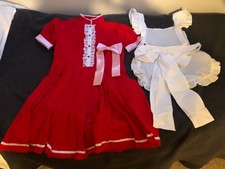 Red lolita maid dress white