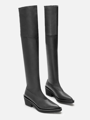 Clergerie black lambskin knee - clergerie,