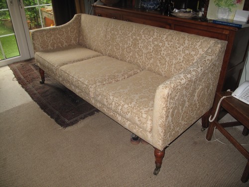 Georgian sofa pink brocade - sofa,