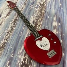 Red Daisy Rock Heartbreaker Guitar Basswood Body Chrome Hardware 6 Strings