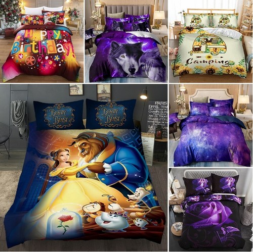 Wolf rose duvet cover - 3d,