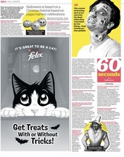 Halloween Facts History Zombies Trick or Treat Guy Fawkes Newspaper Clipping