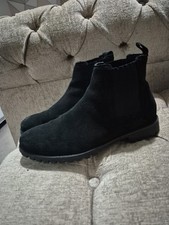 Black Mens Womens Unisex Chelsea Boots River Island Size 7 USED