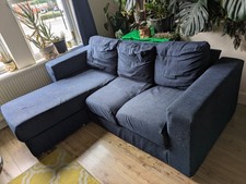 Modular corner sofa bed, navy