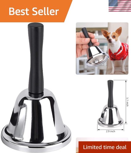 Loud hand bell silver steel - hand,