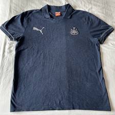Puma Newcastle United Vintage Polo Shirt XL 44” Chest Blue Pique Cotton NUFC 00s