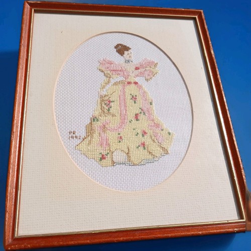 Vintage cross stitch lady - vintage,