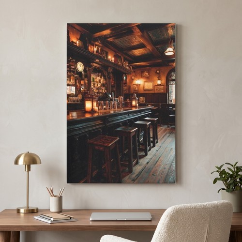Irish pub interior canvas - interior,