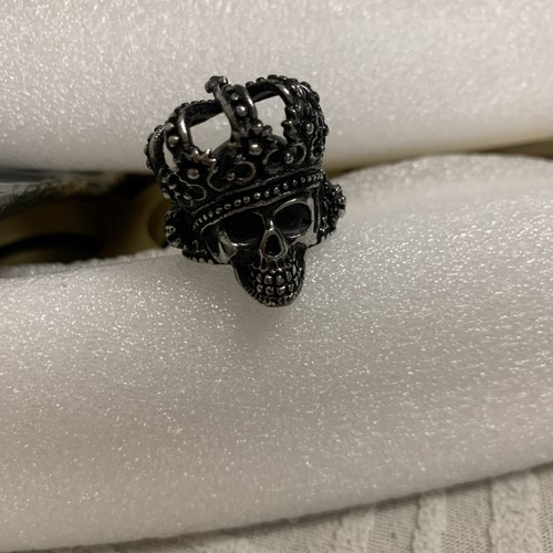 Solid silver crowned skull - crowned,