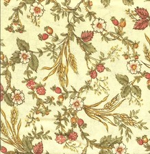 VINTAGE GRANNY CHIC COTTAGE CORE FLORAL COTTON FABRIC SEWING REMNANT 16 x 23 in