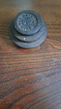 Set Of 3 Avery Weights. 8oz, 1lb And 2lb. Cast Iron And Clearly Marked.