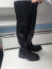 ZARA Black Knee High Chunky