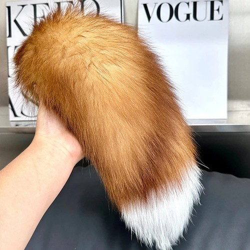 40cm faux fox tail keychain - 40cm,