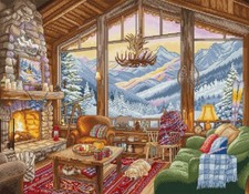 Winter Lodge Cross Stitch Kit